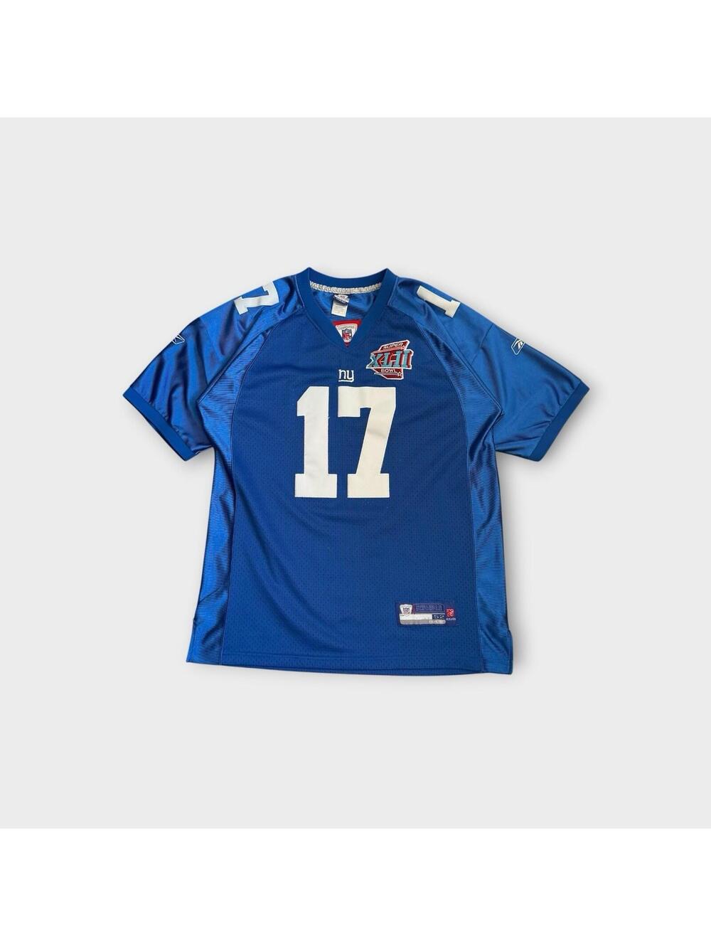 Vintage New York Giants #17 Burress Super Bowl Jersey Size 52 Reebok Men’s